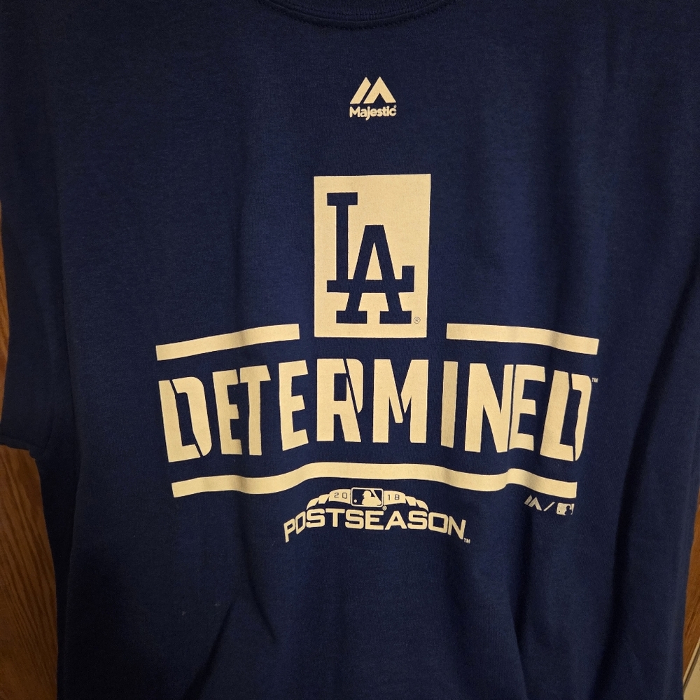 Majestic Los Angeles Dodgers 2018 Postseason Shirt Sz Large Men's NWOT MLB - Picture 2 of 5